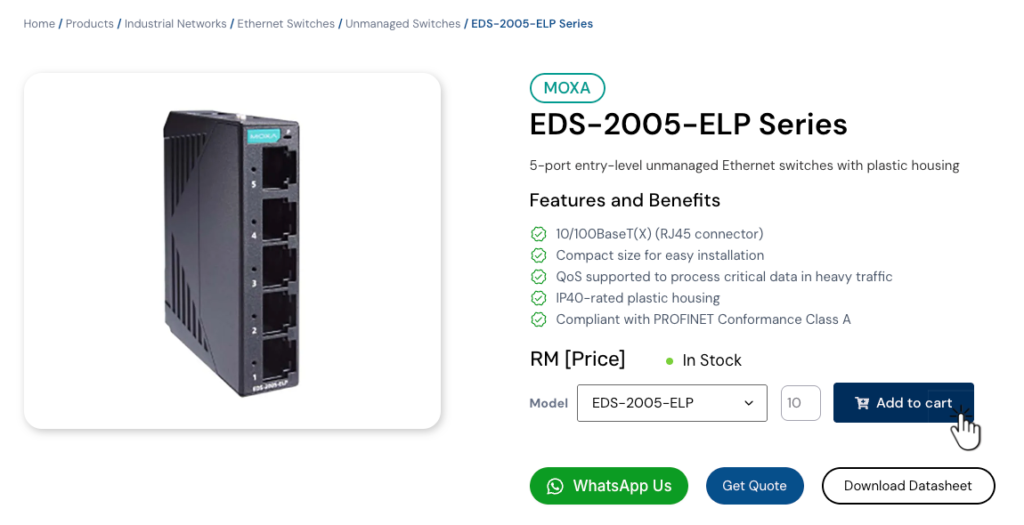 A screenshot demonstrating "Add to cart" function on APulsar's website