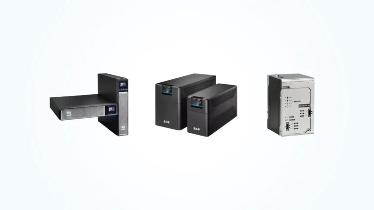 Eaton 5px, Eaton 5E, and Neousys PB-9250J-110V Supercap UPS as a "What is UPS?" banner